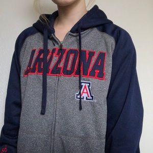 Oversized Arizona Wildcats Zip-Up Hoodie
